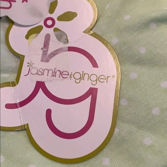 Jasmine & Ginger Green and White Polka Dot V Neck Pajama Top Size Large NWT - Picture 8 of 8